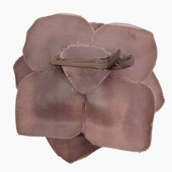 Rose Hair Clip Dusty Mauve Taupe Vintage Hairpin Boho Statement Wedding Festival - Picture 4 of 5